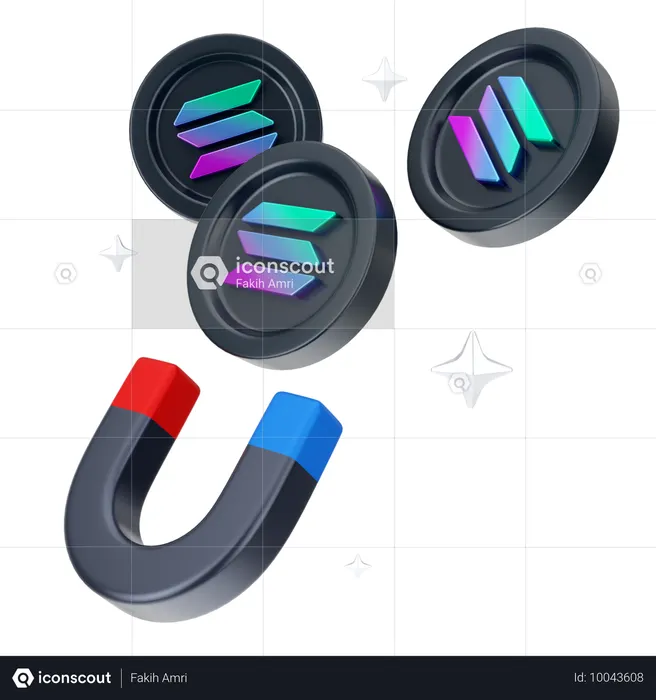 Solana-Münze anziehen  3D Icon