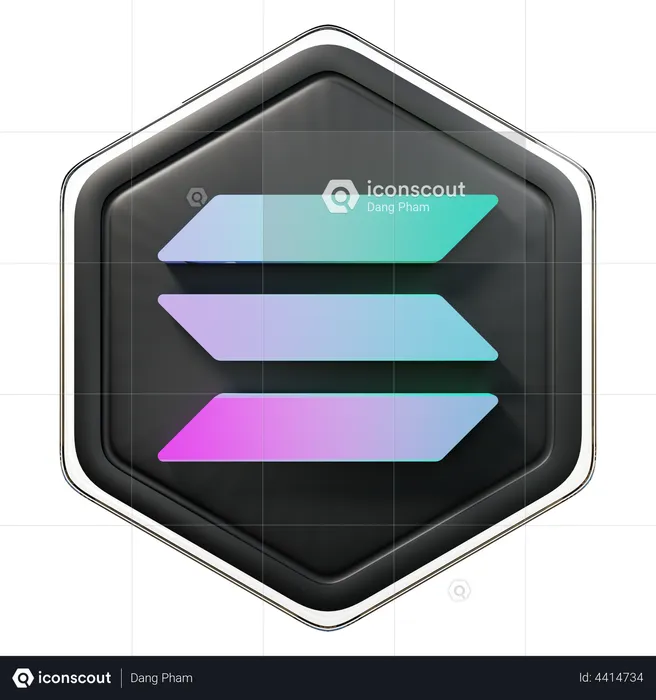 Solana (SOL) Badge  3D Illustration