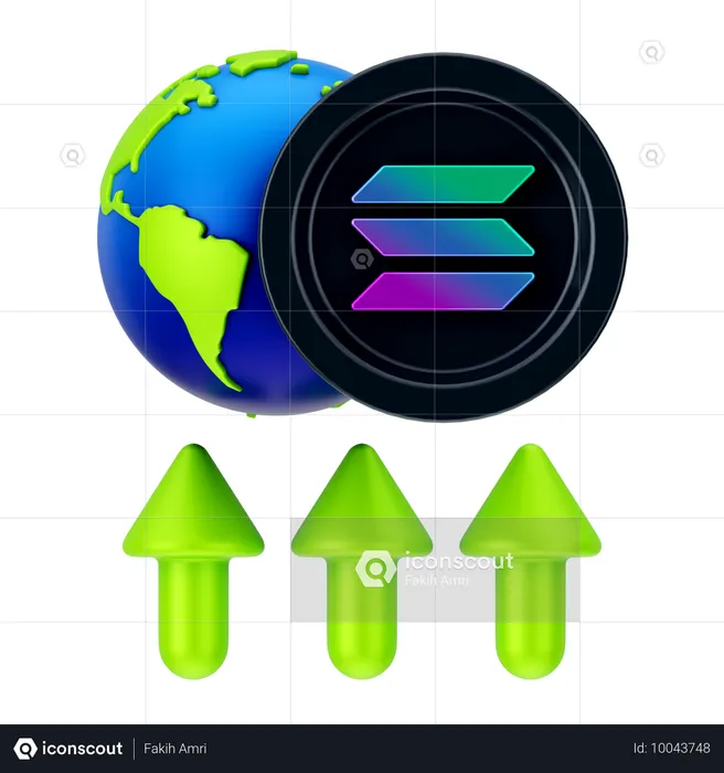 Solana-Wachstum  3D Icon