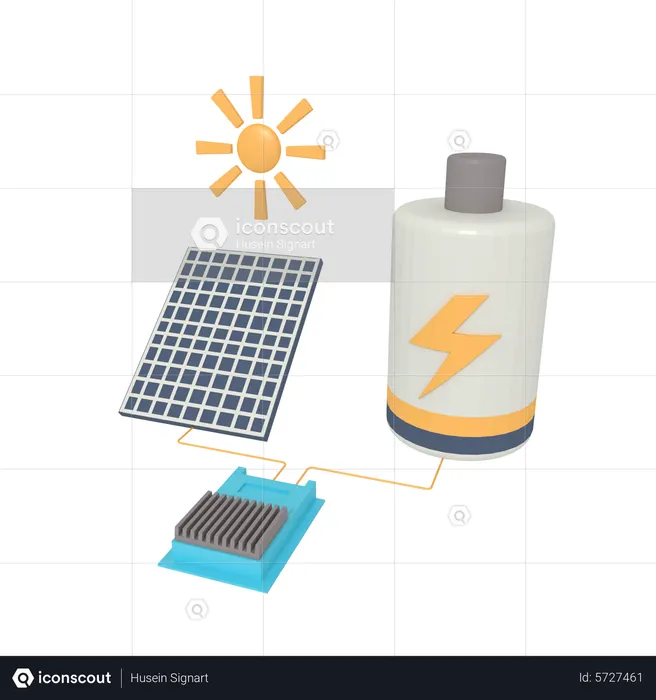 Solar Cell  3D Icon