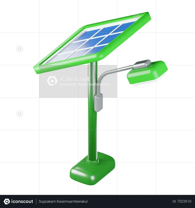 Solar cell lamppost  3D Icon