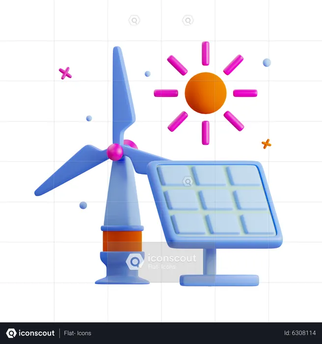 Solar Energy  3D Icon