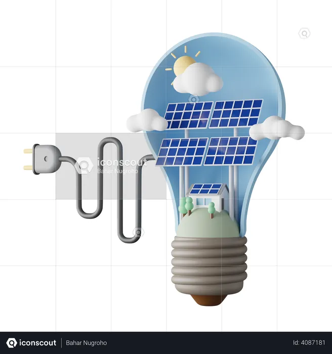Solar energy  3D Illustration