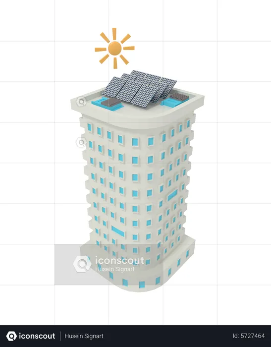 Solargebäude  3D Icon