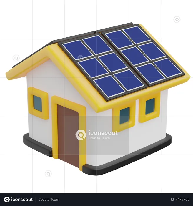 Solar Home  3D Icon