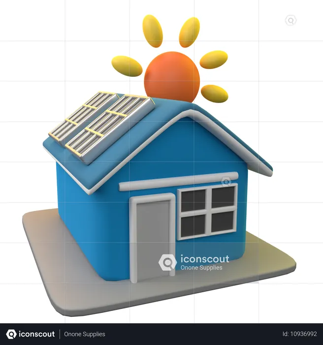 Solar House  3D Icon