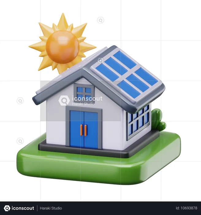 Solar House  3D Icon