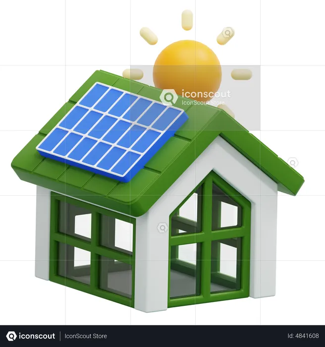 Solar House  3D Icon