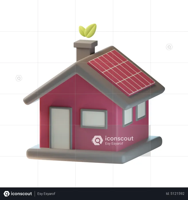 Solar House  3D Icon