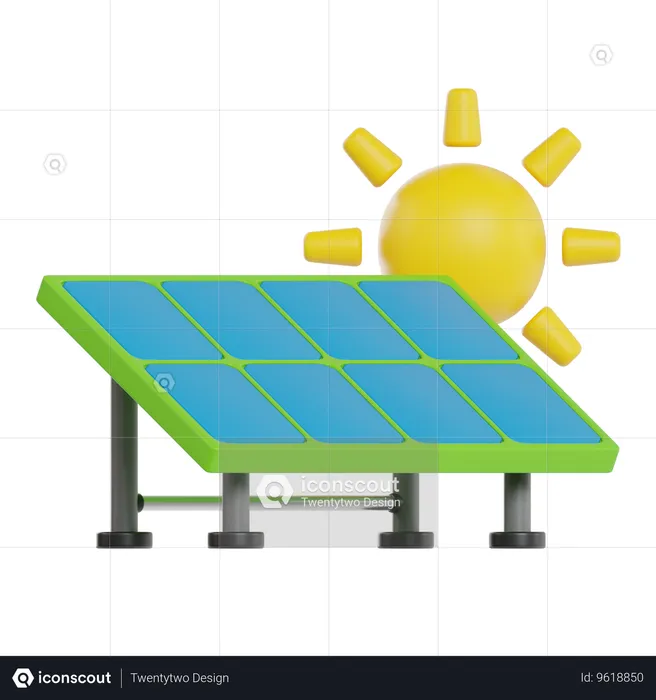 Solar Panel  3D Icon