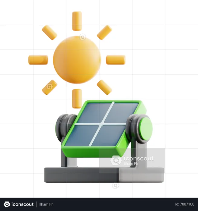 Solar Panel  3D Icon