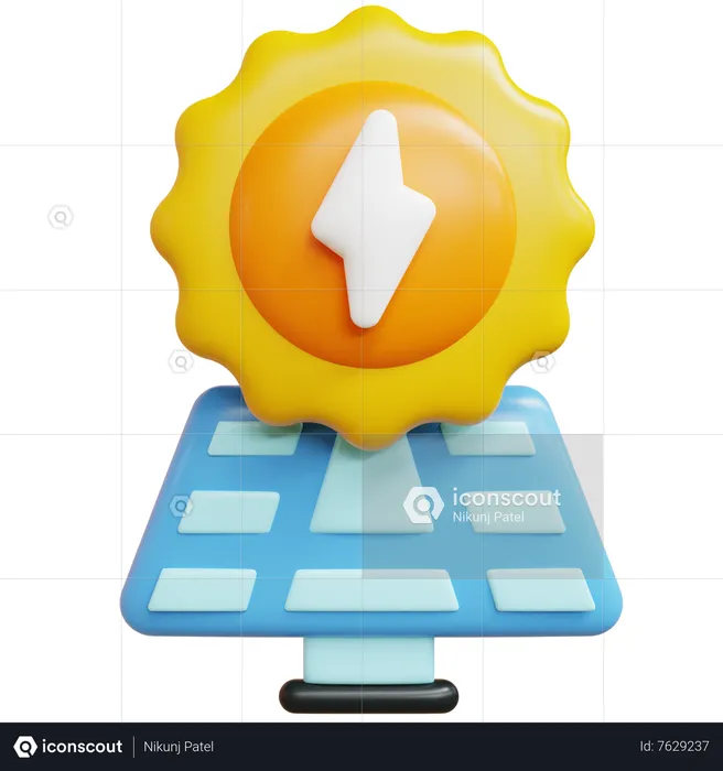 Solar Panel  3D Icon