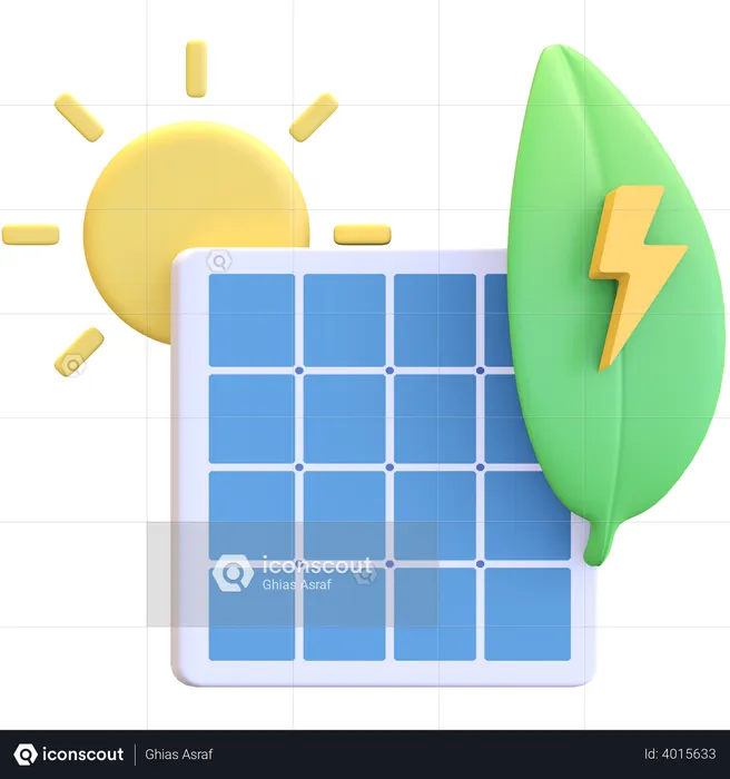 Solar panel energy  3D Illustration