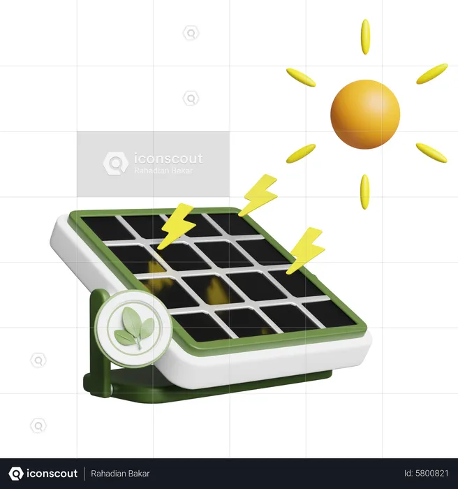 Solar panel Energy  3D Illustration