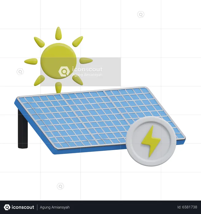 Solar Panel System  3D Icon