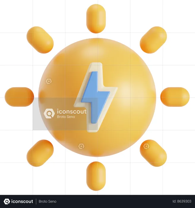 Solar power  3D Icon