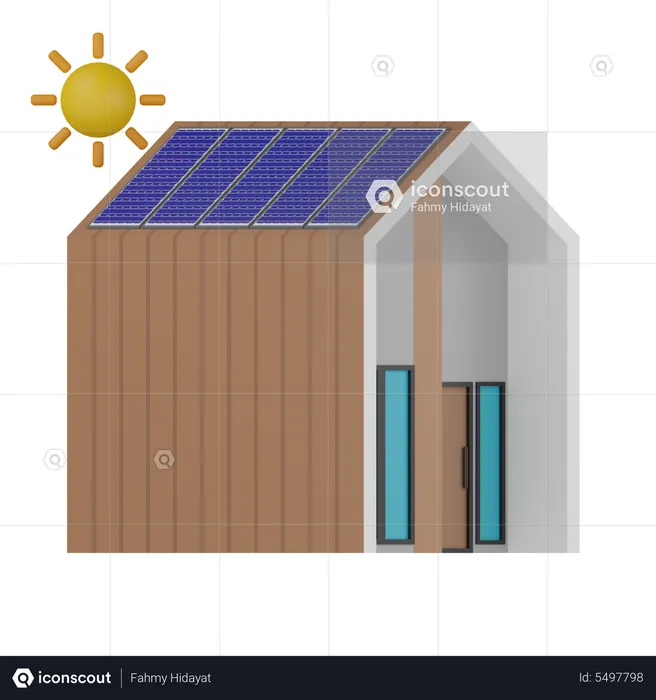 Solar Roof  3D Icon