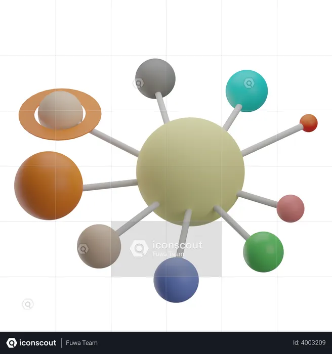 Solar System  3D Illustration