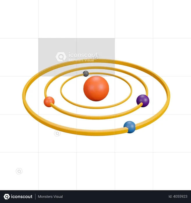 Solar System  3D Illustration