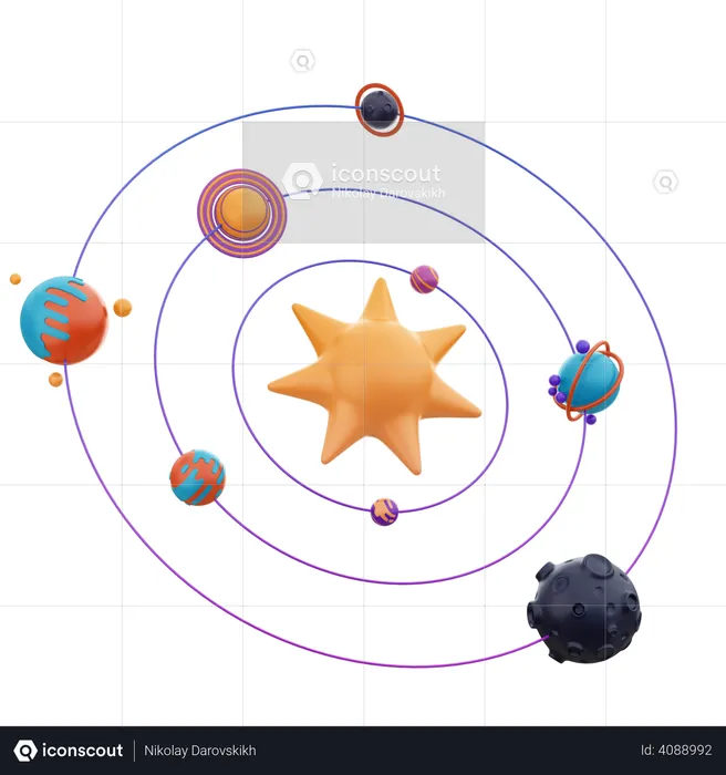 Solar system  3D Illustration