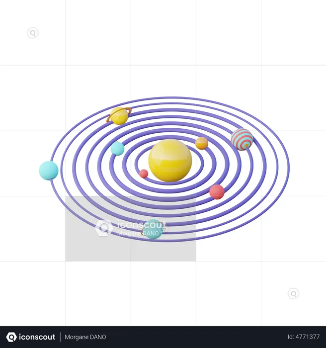 Solar System  3D Illustration