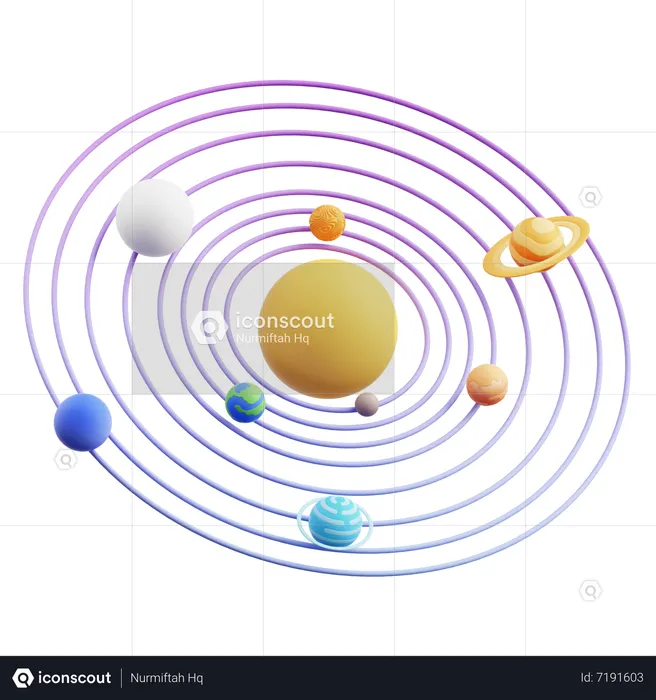 Solar System 3D Icon download in PNG, OBJ or Blend format