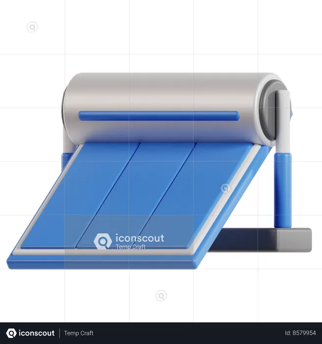 Solar Water Heating  3D Icon