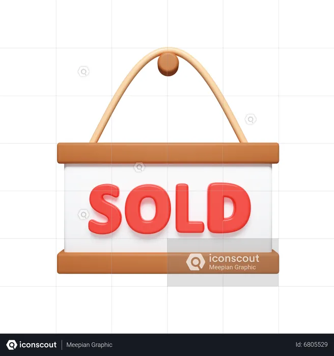 Sold Board  3D Icon