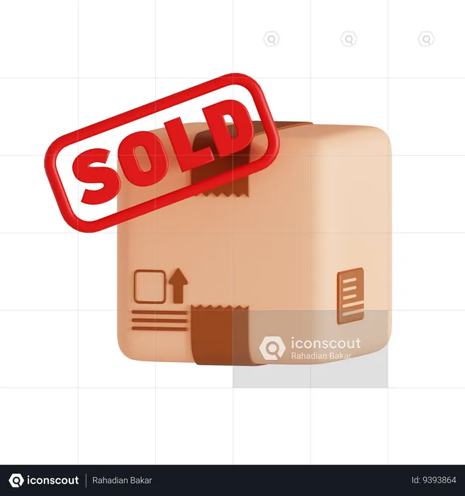 Sold Cardboard Box  3D Icon