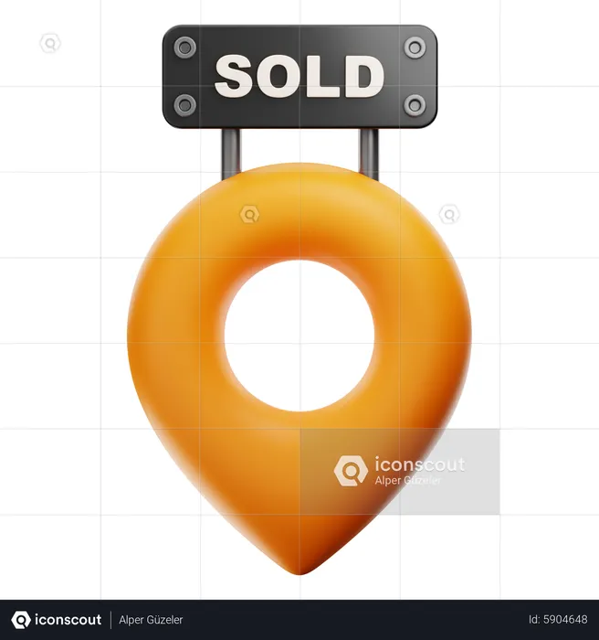 Sold Property Location  3D Icon