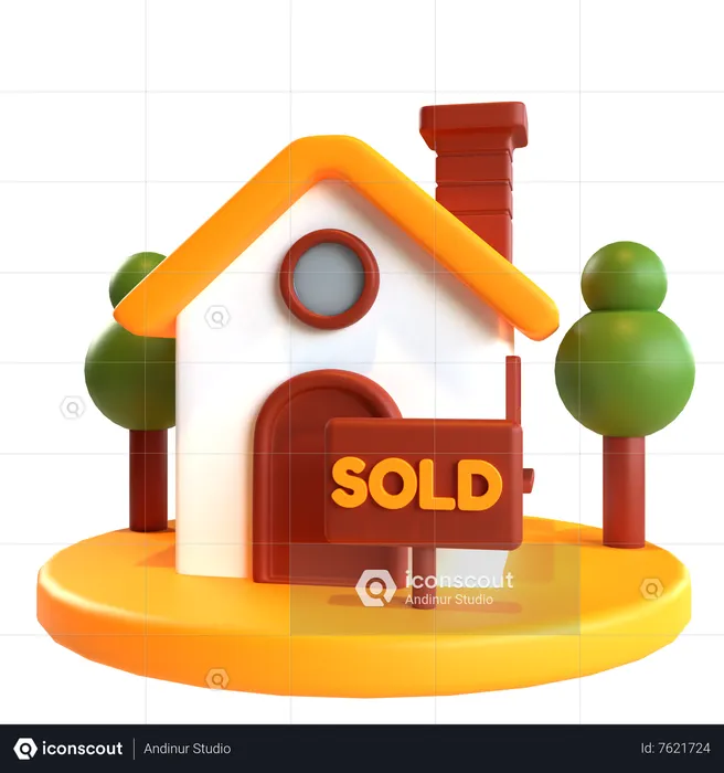 Sold Real Estate  3D Icon