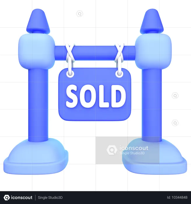 Sold Sign Board  3D Icon