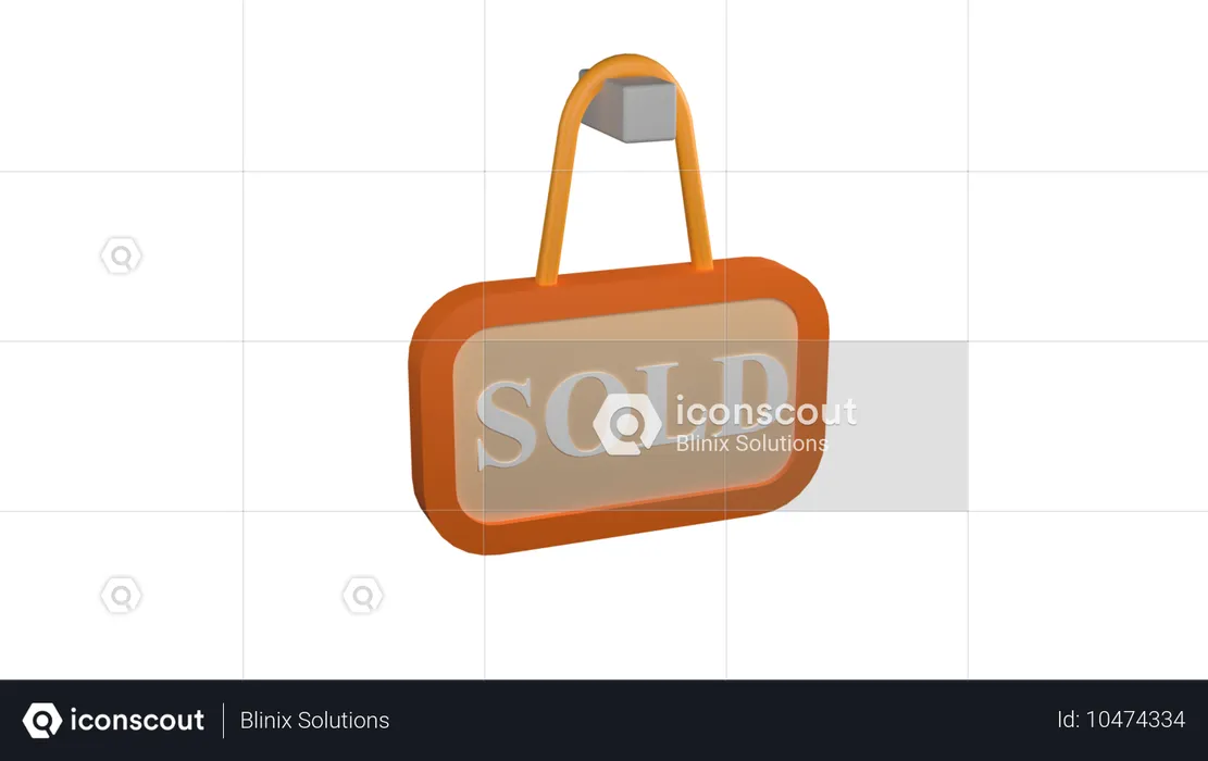 Sold Sign Board  3D Icon