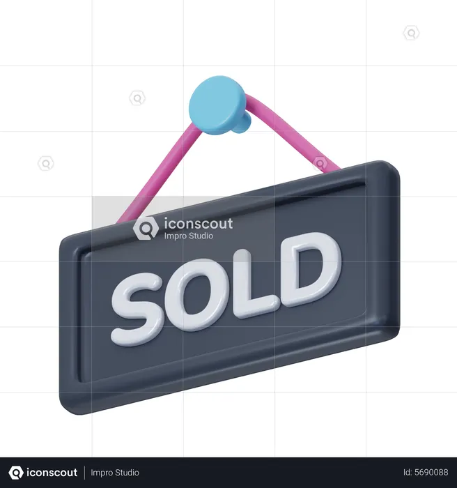 Sold Sign Board  3D Icon