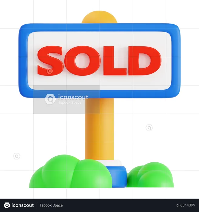 Sold Signboard  3D Icon