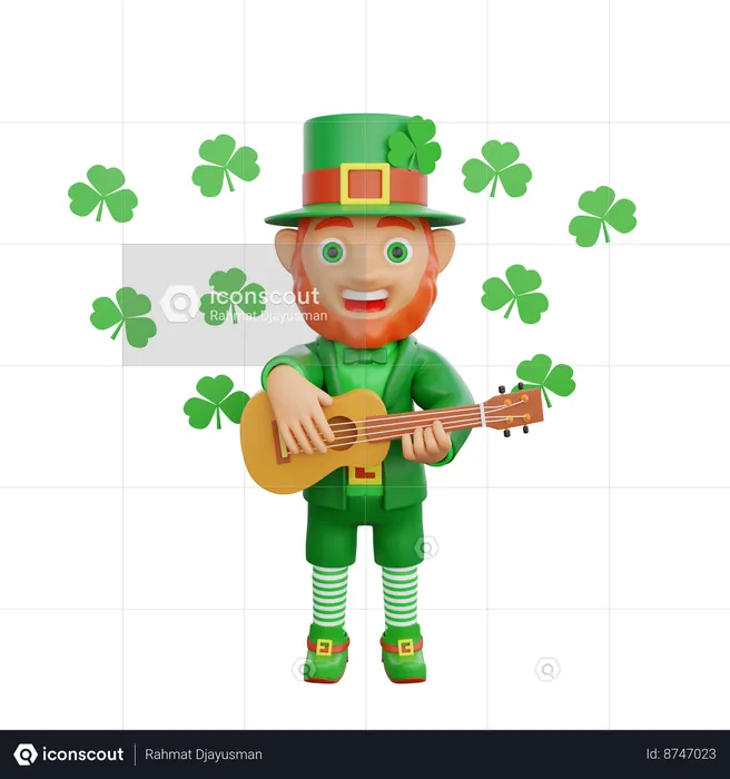 Soldado irlandés celebra el Festival del Día de San Patricio  3D Illustration