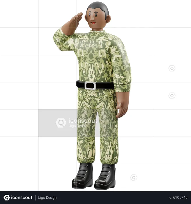 Soldiers Salute  3D Illustration