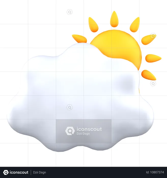 Soleado nublado  3D Icon