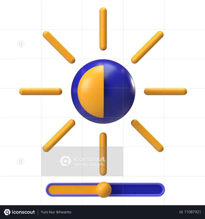 Soleil brillant avec curseur  3D Icon
