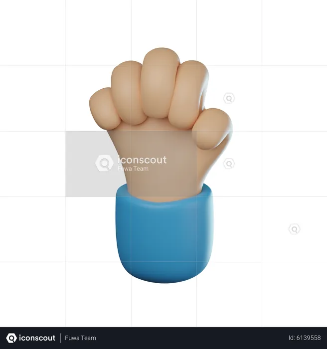 Solidarity Fist Hand Gesture  3D Icon