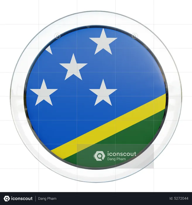Solomon Islands Round Flag Flag 3D Icon