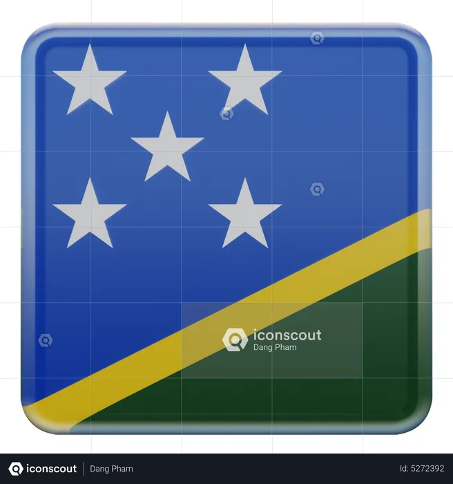 Solomon Islands Square Flag Flag 3D Icon