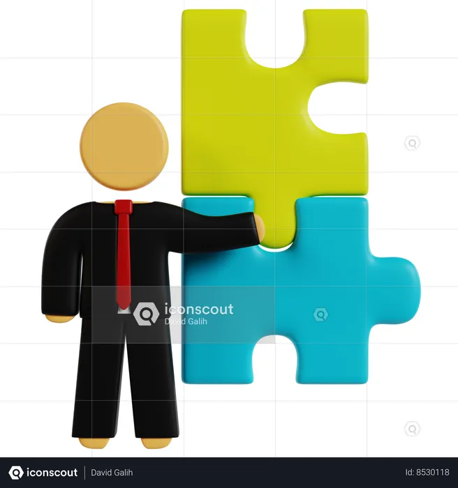 Solving Corporate Puzzles  3D Icon