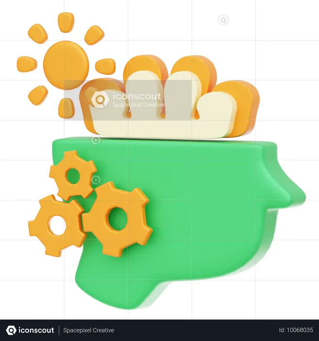 Solving mental health  3D Icon