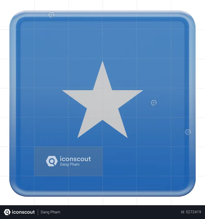 Somalia Square Flag Flag 3D Icon