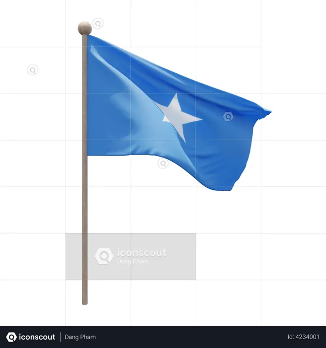 Mât de drapeau de la Somalie  3D Flag