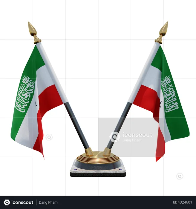 Somaliland Double Desk Flag Stand Flag 3D Flag