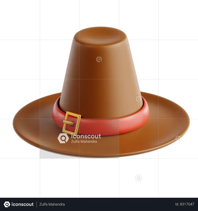 Sombrero de acción de gracias  3D Icon