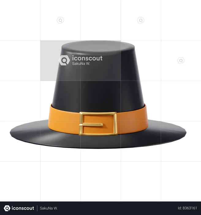 Sombrero de acción de gracias  3D Icon