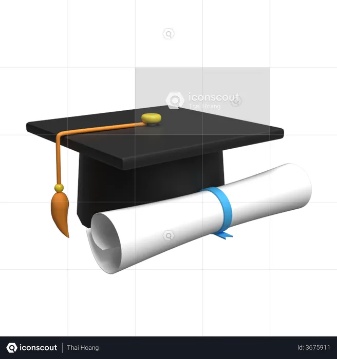 Sombrero de graduacion  3D Illustration